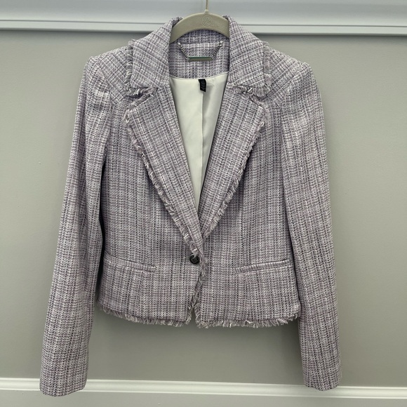 White House Black Market Purple Tweed Blazer - Picture 1 of 3